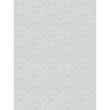 Allover Scroll Emboss Silver Wallpaper