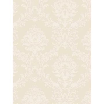 Document Damask Ivory Pearl Wallpaper