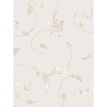 In register Scroll Stone Metallic Wallpaper