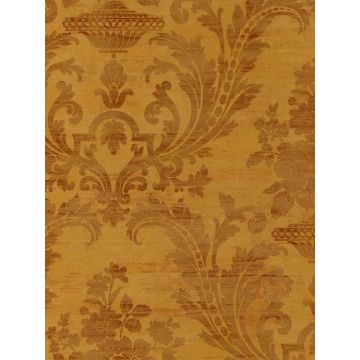 Sari Damask 50 50 Blend Ochre Rust Wallpaper