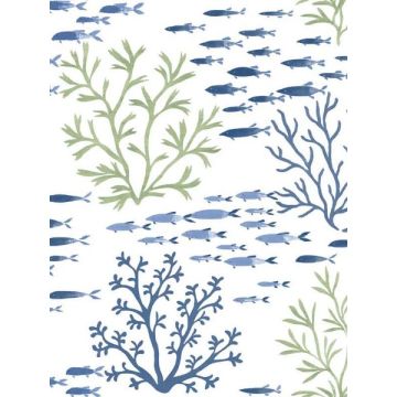Marine Garden Green and Blue Wallpaper