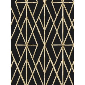 Riviera Bamboo Trellis Black Wallpaper