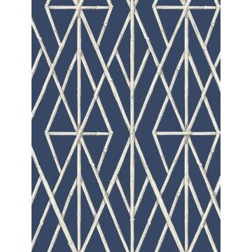 Riviera Bamboo Trellis Navy Wallpaper