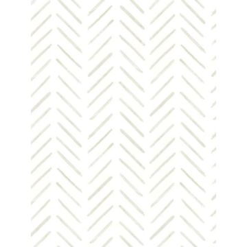 Painted Herringbone Off White Wallpaper