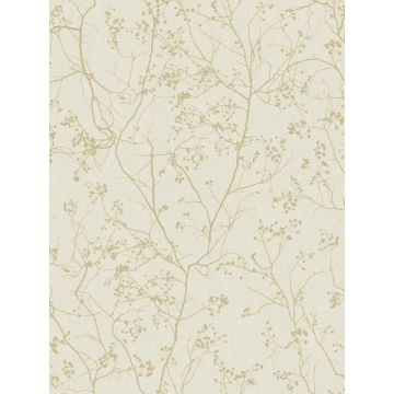 Luminous Branches Cream and Gold Wallpaper
