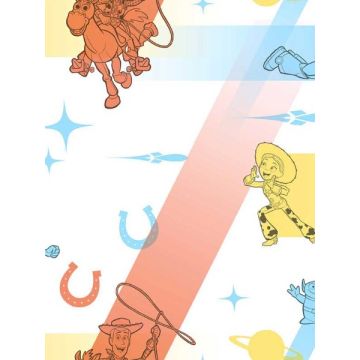 Disney and Pixar Toy Story 4 Retro Blue and Orange Wallpaper