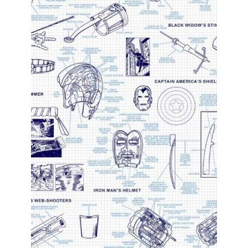Marvels Heroes Schematics Blue Wallpaper