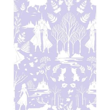 Disney Frozen 2 Nordic Purple Glitter Wallpaper