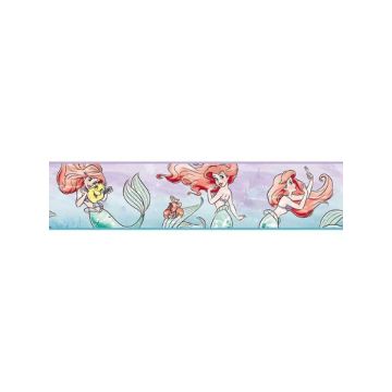 Disney The Little Mermaid Ariel and Friends Purple and Red Border