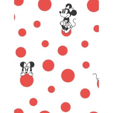 Disney Minnie Mouse Dots Red Wallpaper