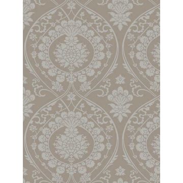 Imperial Damask Beige and Silver Wallpaper