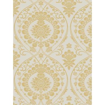 Imperial Damask Off White and Gold Wallpaper
