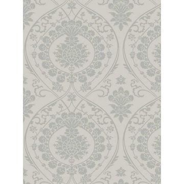Imperial Damask Grey and Silver Wallpaper