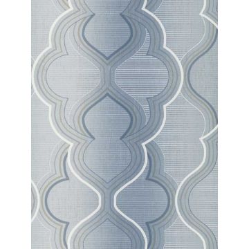 Modern Ombre Damask Blue Wallpaper