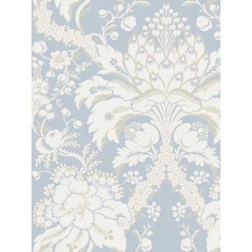 French Artichoke Dam Blue Wallpaper