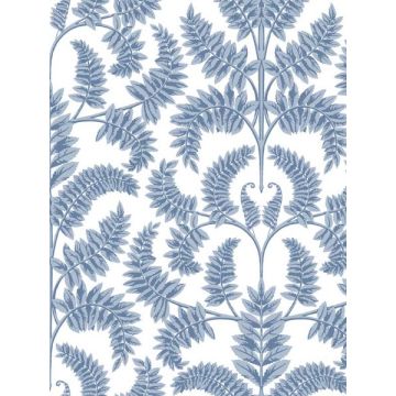 Royal Fern Damask Blue Wallpaper