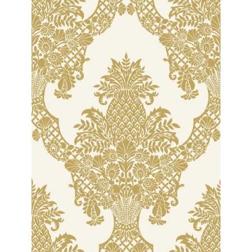 Pineapple Plantation Gold Wallpaper