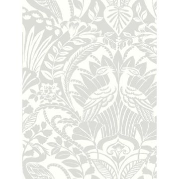 Egret Damask Green Wallpaper