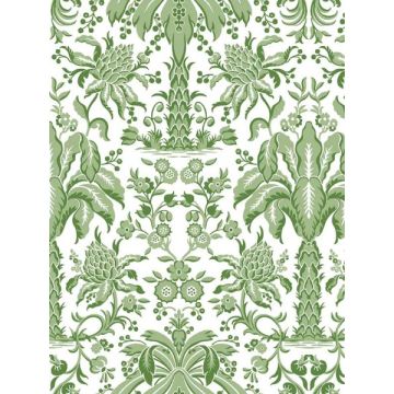 Palmetto Palm Damask Green Wallpaper