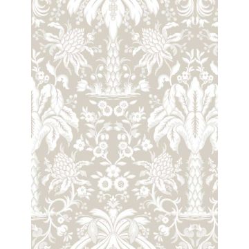 Palmetto Palm Damask Beige Wallpaper