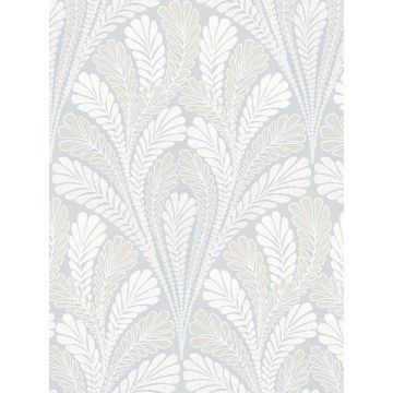 Shell Damask Blue Wallpaper