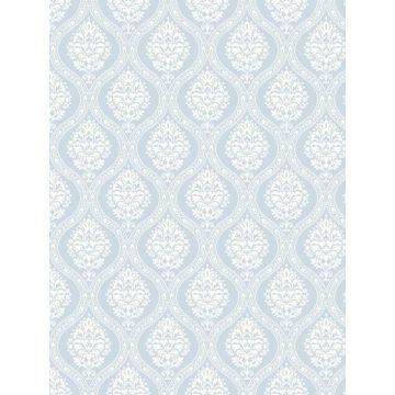 Small Scale Ogee Blue Wallpaper