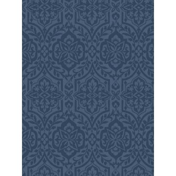 Cathedral Damask Blue Wallpaper