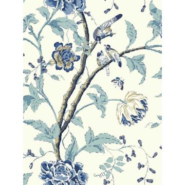 Teahouse Floral Green Wallpaper