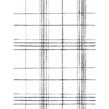 Farmhouse Plaid Black and White Wallpaper