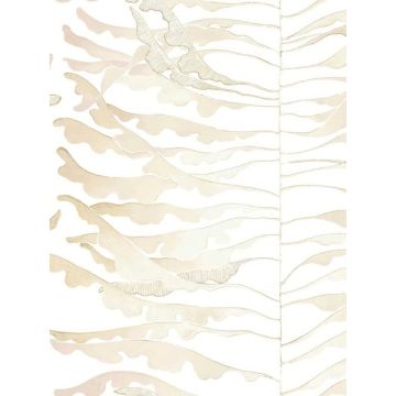 Leaf Column Taupe Wallpaper
