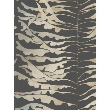 Leaf Column Black Wallpaper
