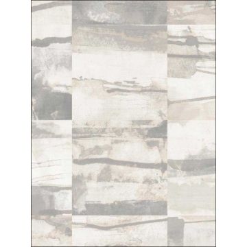 Aquarelle Tile Blue Cream Grey Wallpaper