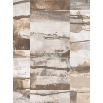 Aquarelle Tile Beige Grey Wallpaper