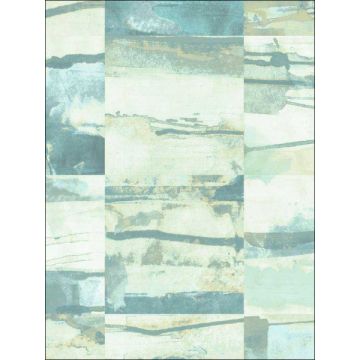 Aquarelle Tile Green Grey Wallpaper