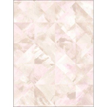 Mosaic Pink Beige and Coffee Wallpaper