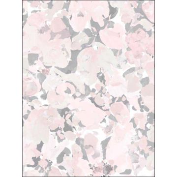 Bloom Pink Grey Wallpaper