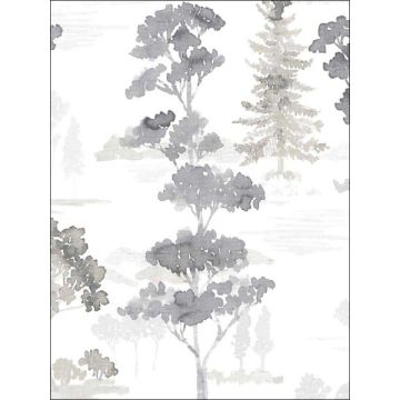 Forest Black Grey White Wallpaper