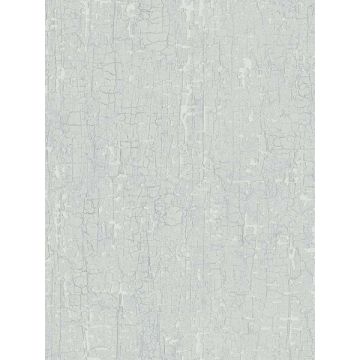 Aged Effect Blue and White Metallic Wallpaper
