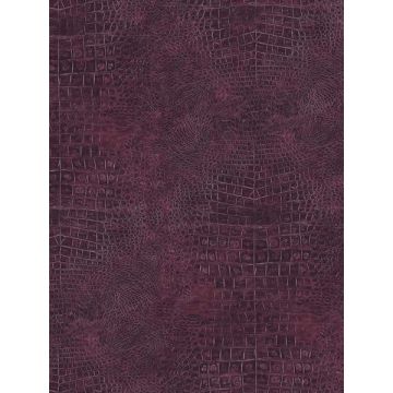 Crocodile Skin Deep Purple and Metallic Wallpaper