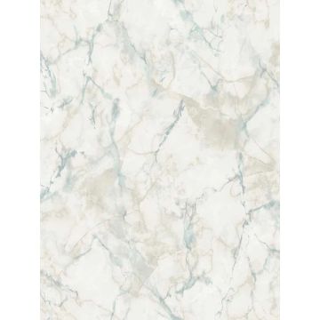 Natural Marble like Light Blue and Taupe Wallpaper