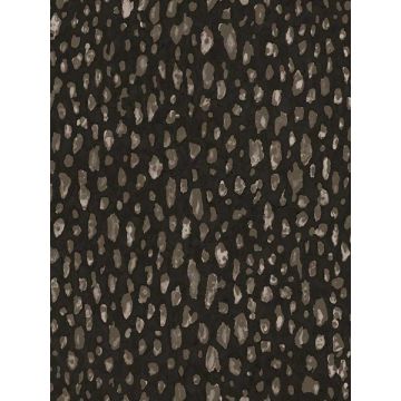 Mod Leopard Print Black and Taupe Wallpaper