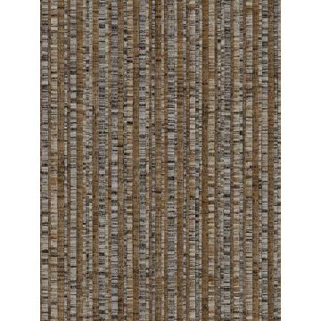 Bengal Stripe Brown and Copper Metallics Wallpaper