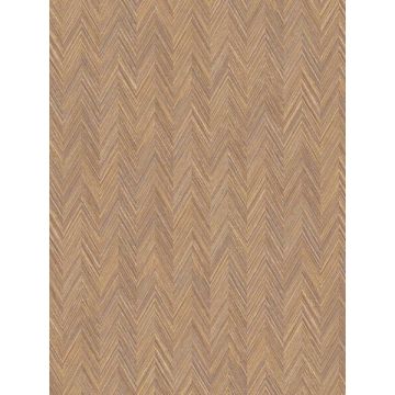 Fiber Weave Brown Metallic Gold Wallpaper
