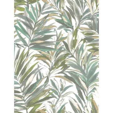 Swaying Palms Olive & Aegean Wallpaper
