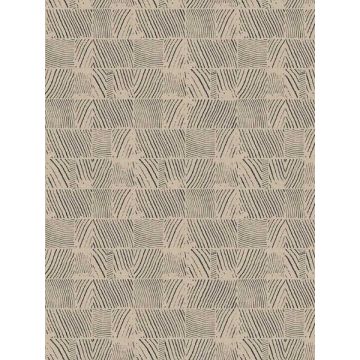 Woodcut Black & Linen Wallpaper