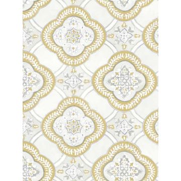 Garden Trellis Ochre Wallpaper