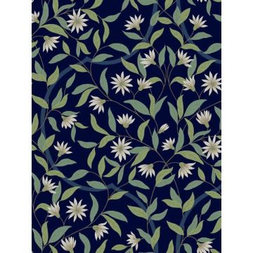 Jasmine Blue Metallic Wallpaper