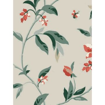 Springtime Beige and Orange Wallpaper