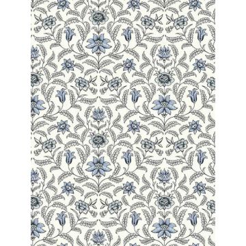 Vintage Blooms Blue Wallpaper