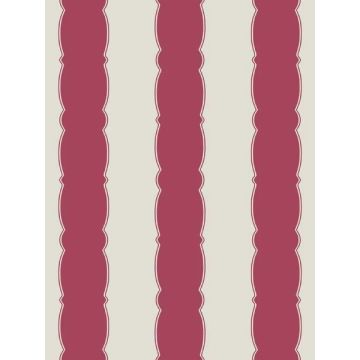 Scalloped Stripe Red Wallpaper